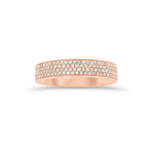 Pave Diamond Stackable Ring  - 14K gold weighing 1.87 grams  - 126 round diamonds totaling 0.34 carats