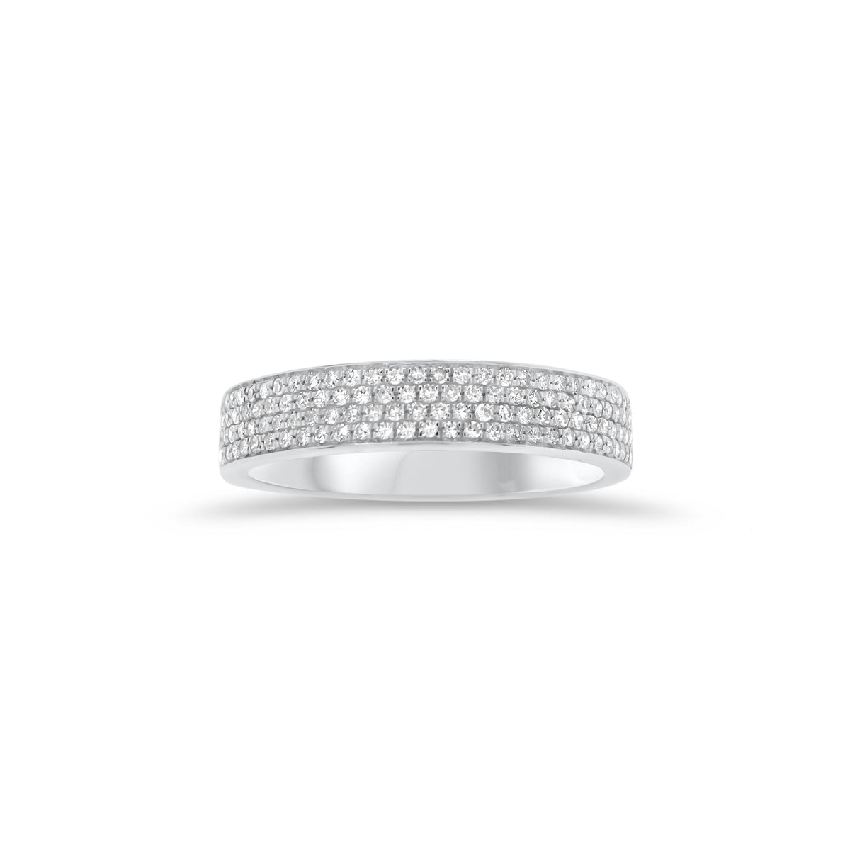 Pave Diamond Stackable Ring  - 14K gold weighing 1.87 grams  - 126 round diamonds totaling 0.34 carats