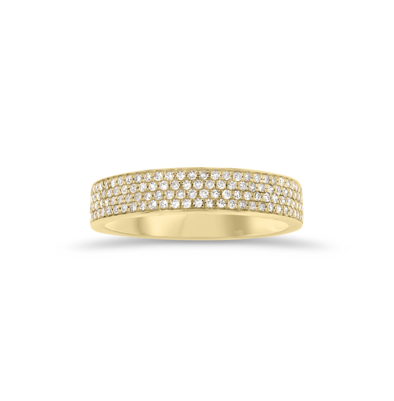 Pave Diamond Stackable Ring  - 14K gold weighing 1.87 grams  - 126 round diamonds totaling 0.34 carats
