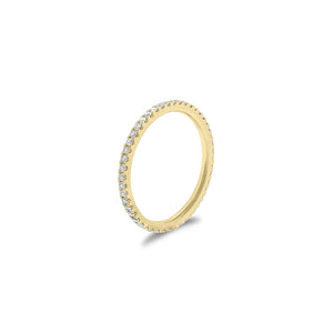 Skinny Diamond Eternity Ring - 14K gold weighing 1.25 grams  - 48 round diamonds weighing 0.37 carats