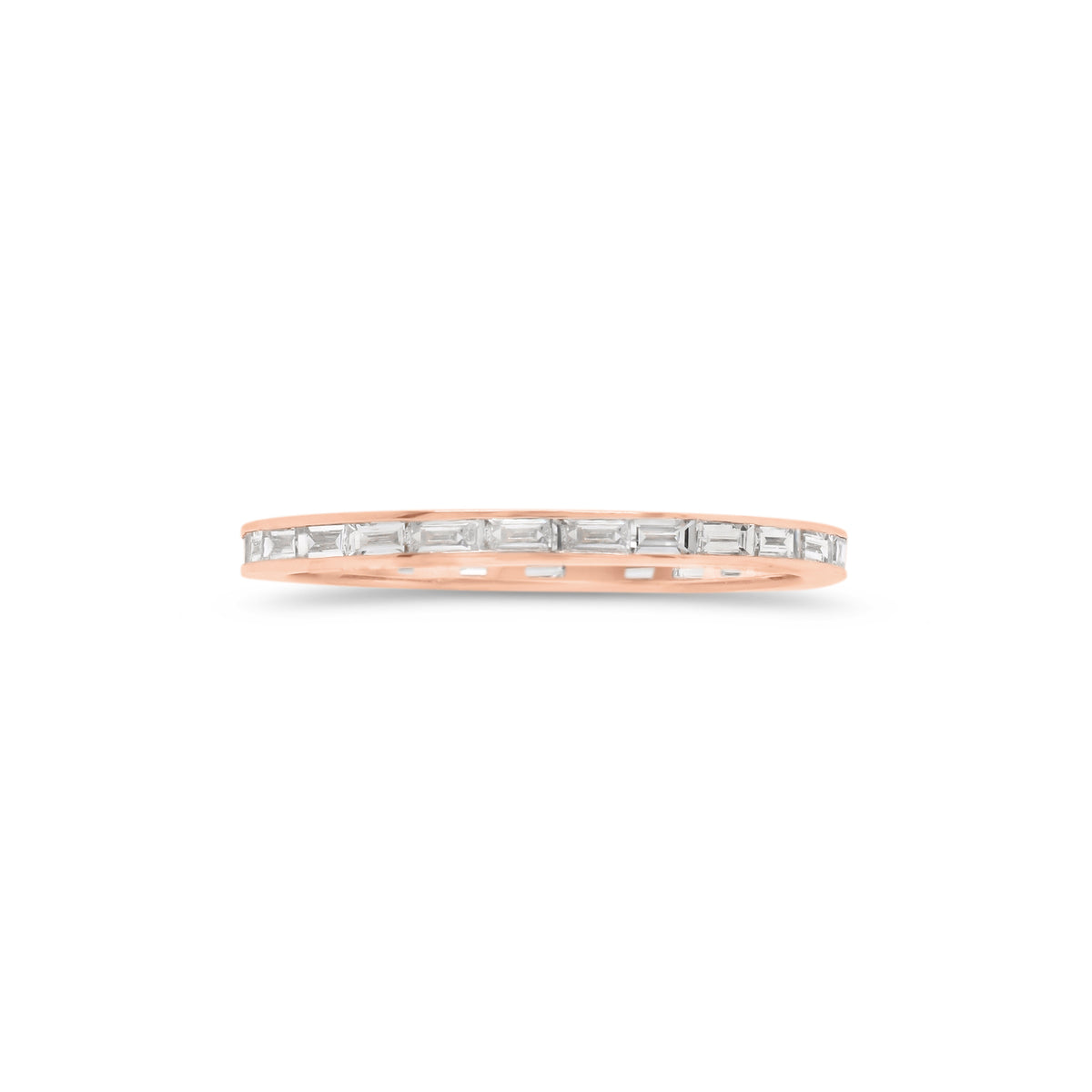 Baguette Diamond Stackable Ring - 14K gold weighing 0.95 grams  - 27 slim baguettes totaling 0.45 carats