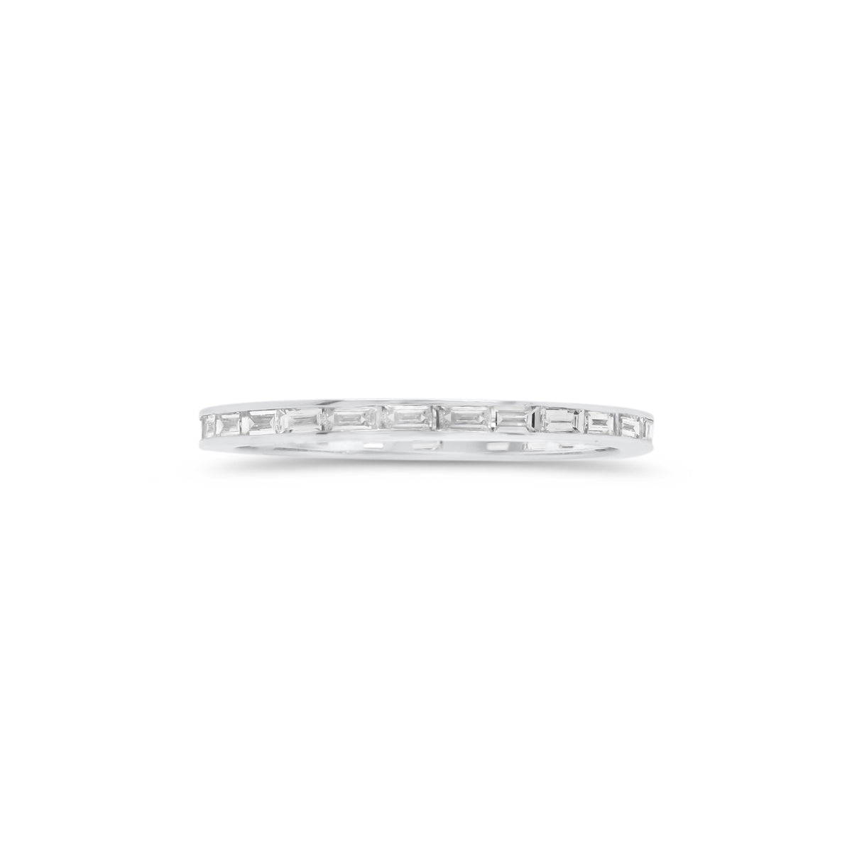 Baguette Diamond Stackable Ring - 14K gold weighing 0.95 grams  - 27 slim baguettes totaling 0.45 carats