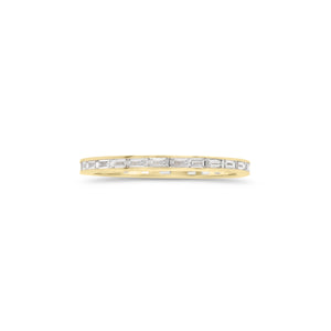 Baguette Diamond Stackable Ring - 14K gold weighing 0.95 grams  - 27 slim baguettes totaling 0.45 carats