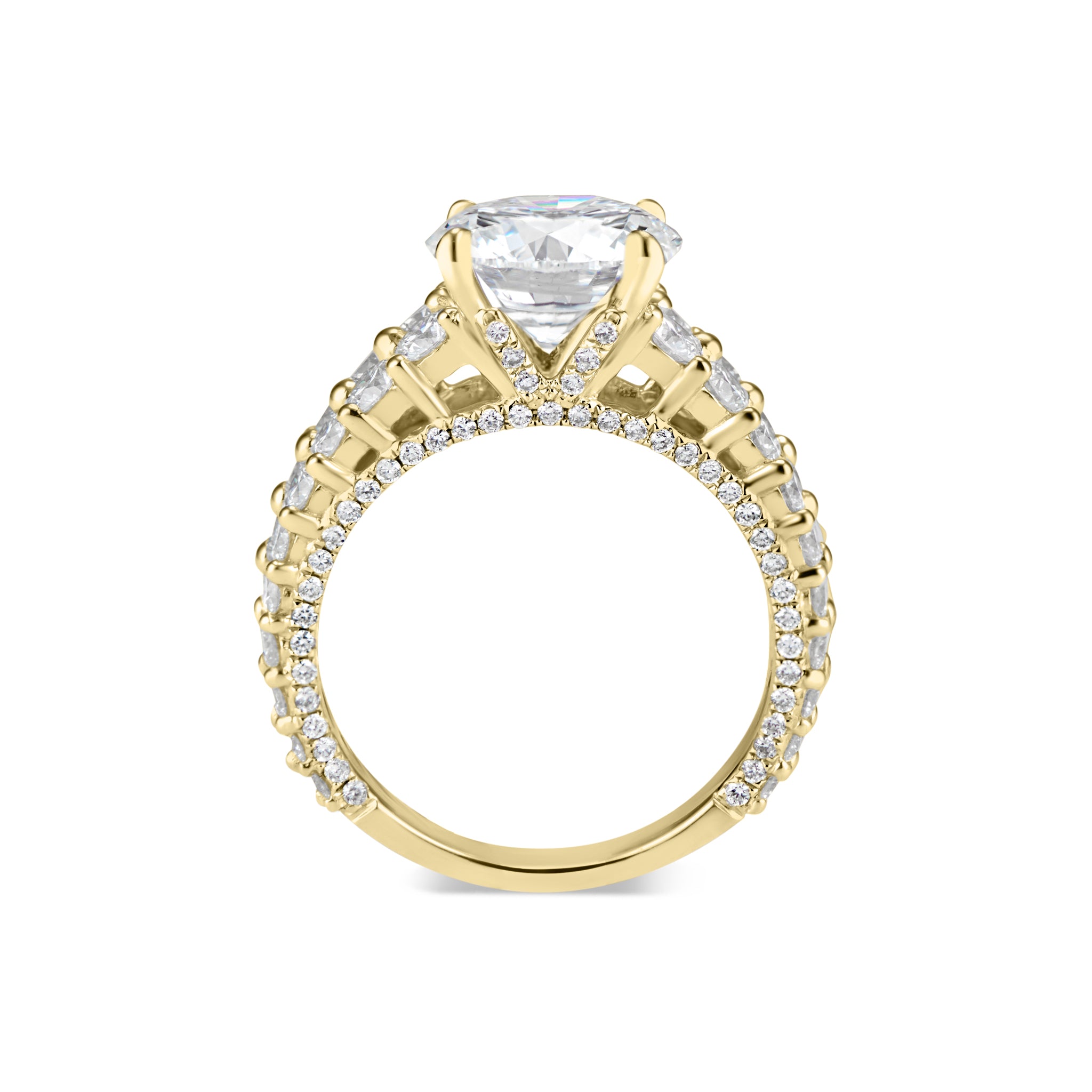 Amala - 14k White Gold 2 Carat Round Wide Band Natural Diamond Engagement  Ring @ $7300
