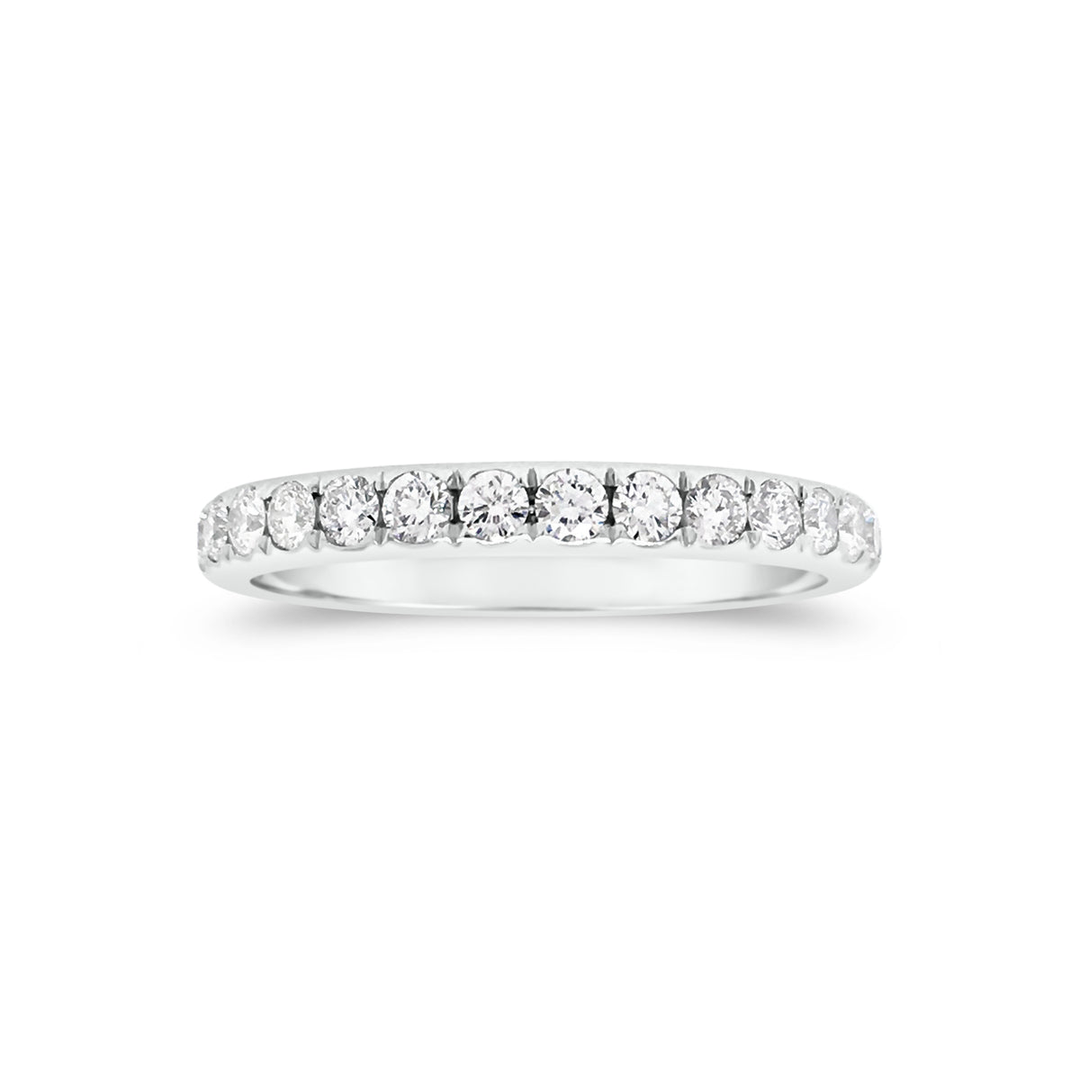 Comfort Fit Diamond Eternity Band Ring  -18k gold weighing 2.53 grams  -28 round diamonds weighing 1.12 carats