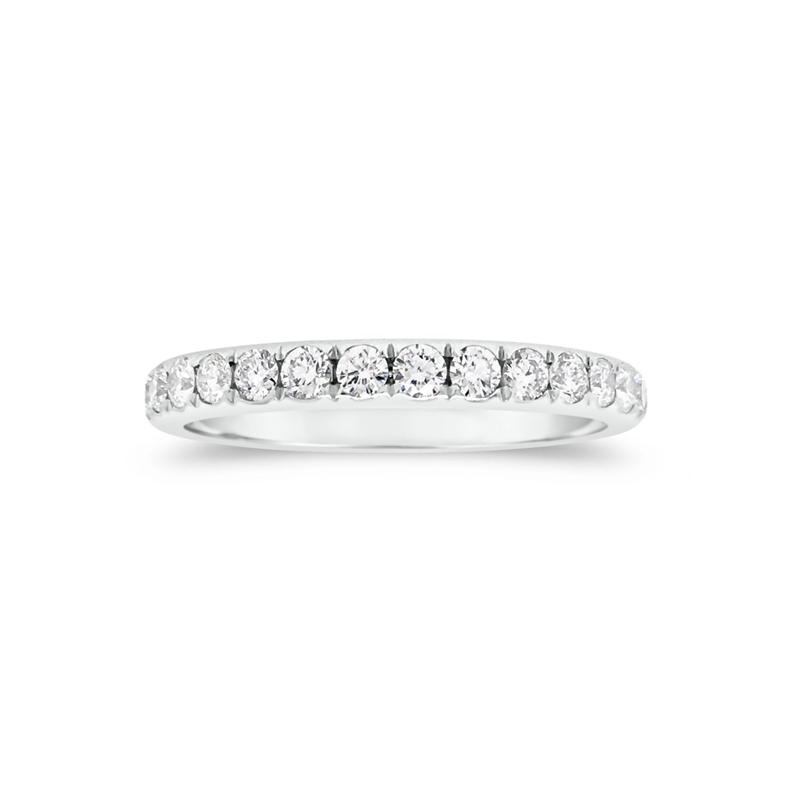 Comfort Fit Diamond Eternity Band Ring  -18k gold weighing 2.53 grams  -28 round diamonds weighing 1.12 carats