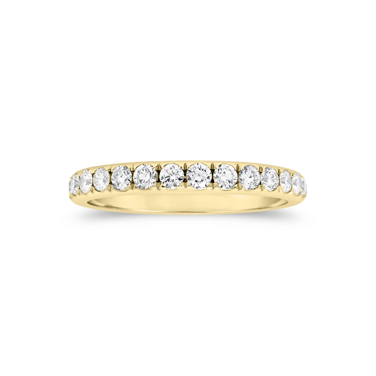 Comfort Fit Diamond Eternity Band Ring  -18k gold weighing 2.53 grams  -28 round diamonds weighing 1.12 carats