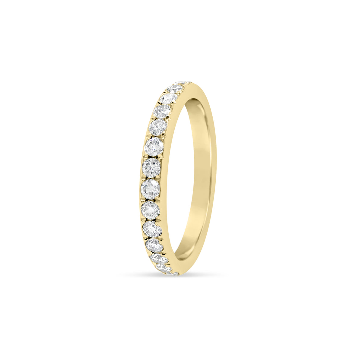 Comfort Fit Diamond Eternity Band Ring  -18k gold weighing 2.53 grams  -28 round diamonds weighing 1.12 carats