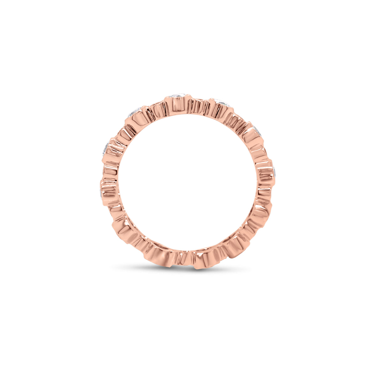 Diamond Eternity Band with Milgrain  - 18K gold weighing 2.41 grams  - 24 round diamonds totaling 0.86 carats