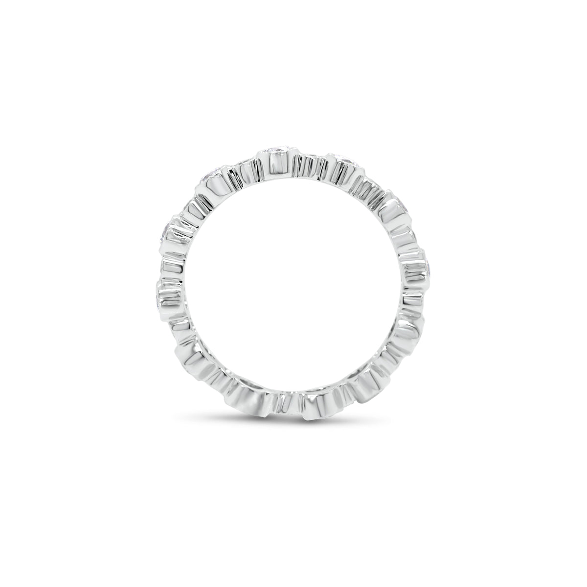 Diamond Eternity Band with Milgrain  - 18K gold weighing 2.41 grams  - 24 round diamonds totaling 0.86 carats