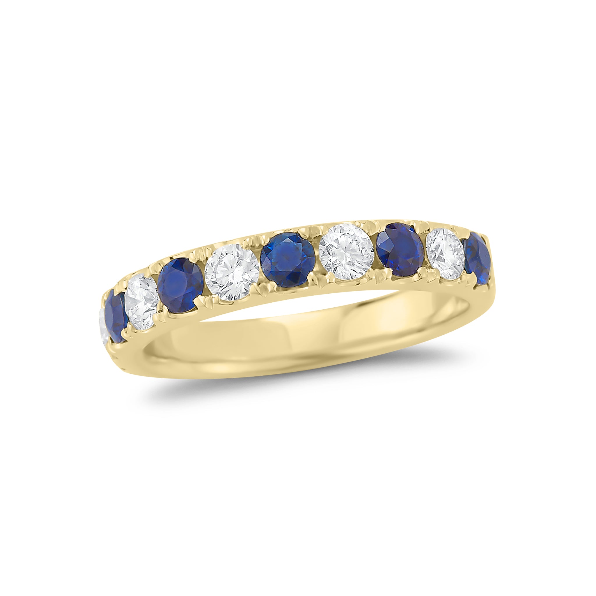 Alternating Sapphire & Diamond Wedding Band - Nuha Jewelers Alternating Sapphire & Diamond Wedding Band - Nuha Jewelers