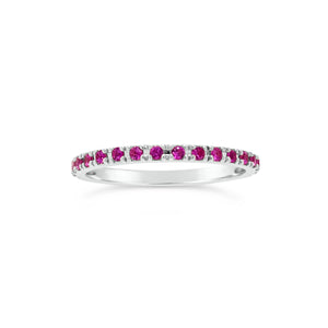 Pink Sapphire Eternity Band - 14K gold weighing 1.33 grams.   - 32 pink sapphire weighing 0.49 carats total