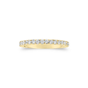 Petite Simple Four Prong-Set Diamond Band  -18k gold weighing 2.30 grams  -36 round diamonds weighing .83 carats