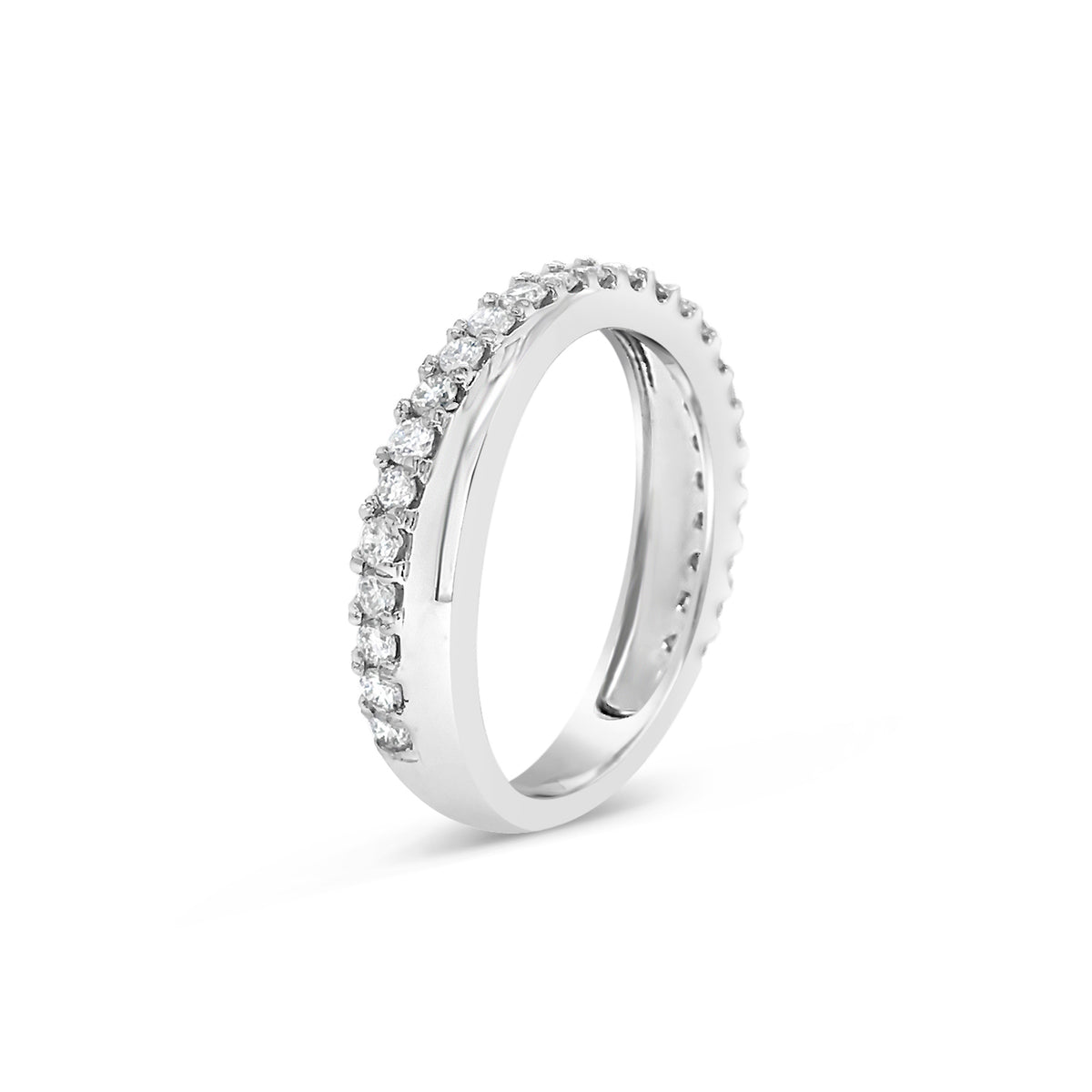 Diamond & gold crossover wedding band -14k gold weighing 3.60 grams  -25 round diamonds .54 carats