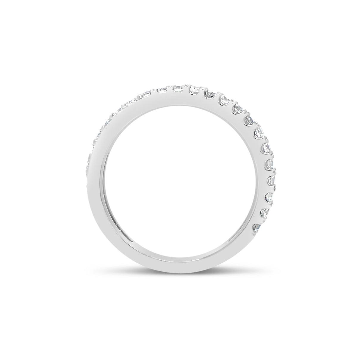 Diamond & gold crossover wedding band -14k gold weighing 3.60 grams  -25 round diamonds .54 carats