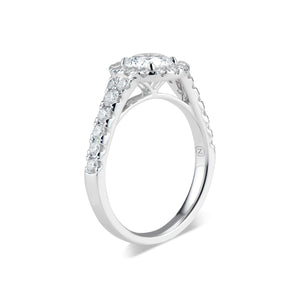 Round Halo Diamond Engagement Ring  -18K weighting 3.94 GR  - 28 round diamonds totaling 0.69 caratsRound Halo Diamond Engagement Ring  -18K weighting 3.94 GR  - 28 round diamonds totaling 0.69 carats