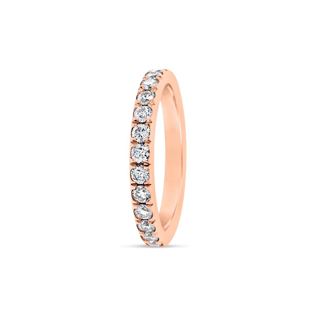 Comfort Fit Diamond Eternity Band Ring  -18k gold weighing 2.53 grams  -28 round diamonds weighing 1.12 carats