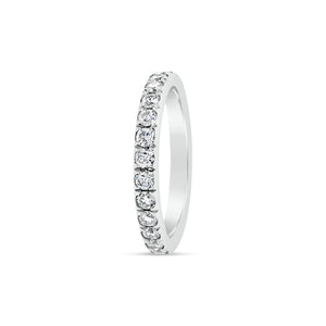 Comfort Fit Diamond Eternity Band Ring  -18k gold weighing 2.53 grams  -28 round diamonds weighing 1.12 carats