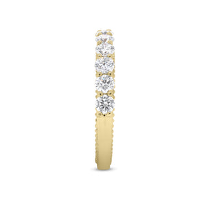 Diamond Two-Tone Gold Wedding Band - 18K gold weighing 2.65 grams  - 11 round diamonds totaling 1.0 carat