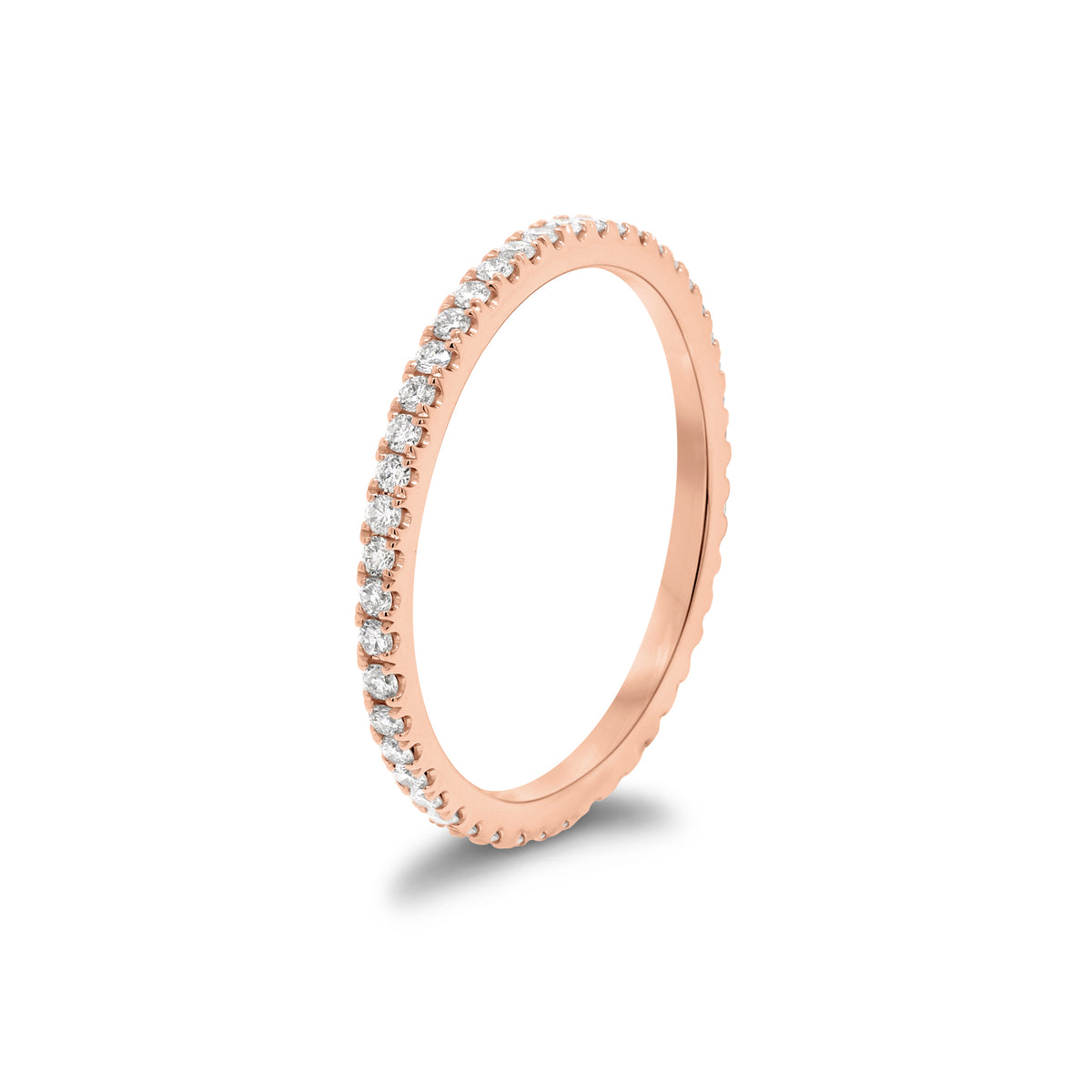 Mini Diamond Eternity Ring  -14k gold weighing 1.25 grams  -48 round diamonds weighing .37 carats
