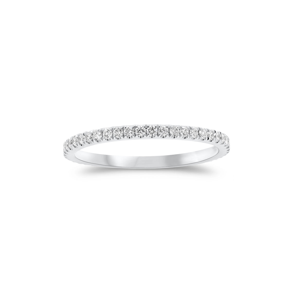 Mini Diamond Eternity Ring  -14k gold weighing 1.25 grams  -48 round diamonds weighing .37 carats