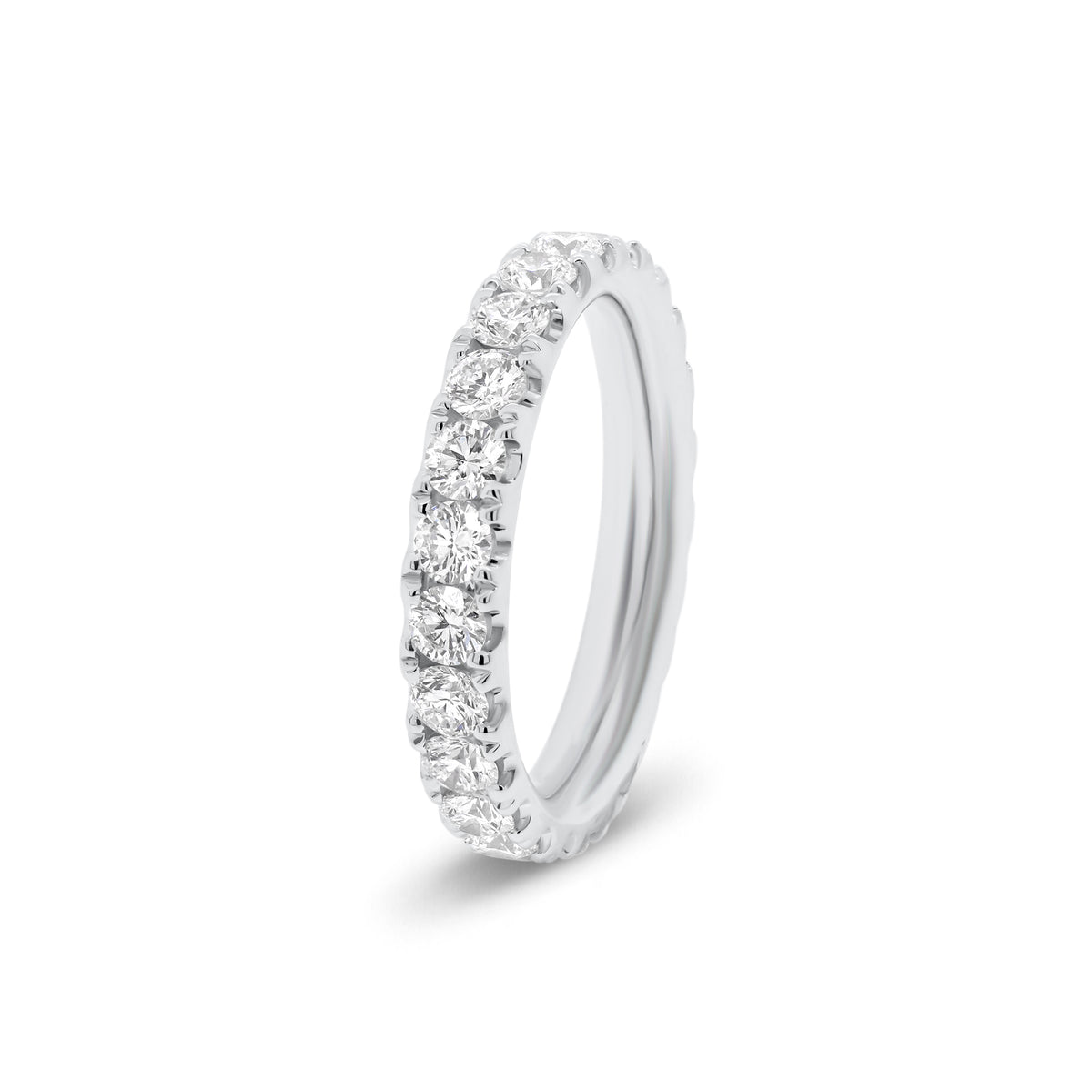 Diamond Eternity Band  - 18K gold weighing 3.69 grams  - 24 round diamonds totaling 1.73 carats