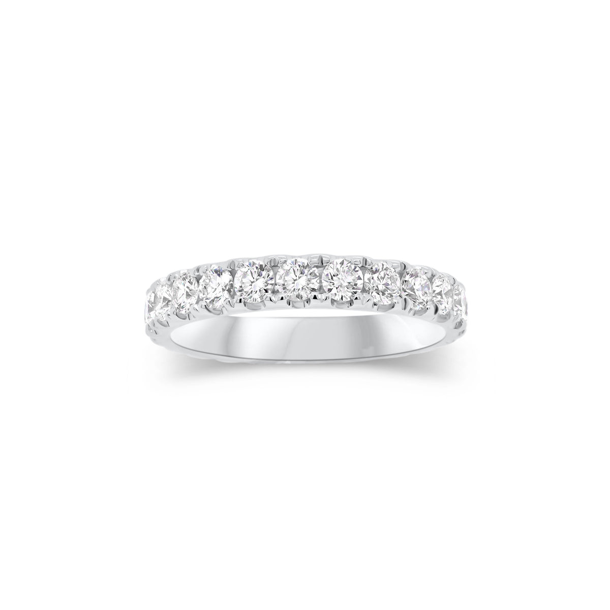 Diamond Eternity Band  - 18K gold weighing 3.69 grams  - 24 round diamonds totaling 1.73 carats
