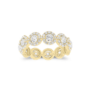 Circular Diamond Eternity Ring  -18k gold weighing 3.07 grams  -11 round diamonds weighing 1.12 carats  -143 round diamonds weighing .78 carats