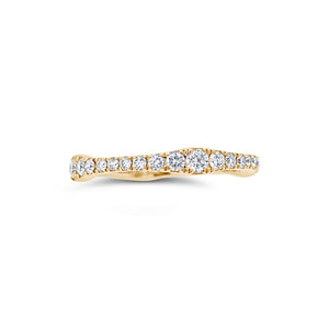 Diamond Curvy Eternity Band  -18k gold weighing 2.61 grams  -36 round diamonds weighing .82 carats