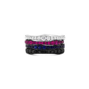 Pink Sapphire Curvy Eternity Band  -18k gold weighing 2.42 grams  -36 pink sapphires weighing .97 carats