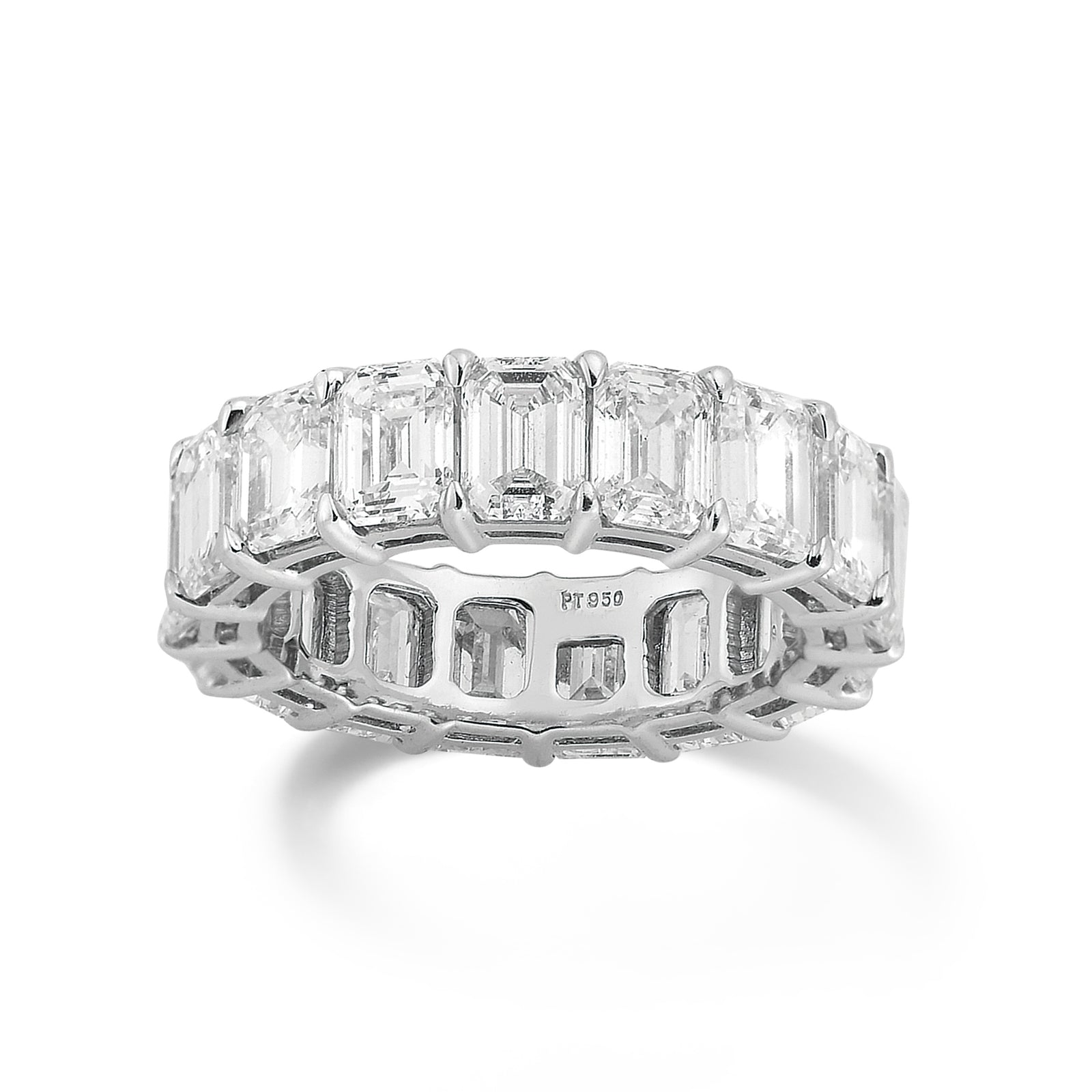Platinum Emerald Cut Diamond Eternity Band  Platinum, 17 Emerald-cut diamonds 8.85 carats D-G-VS+ 15GIA