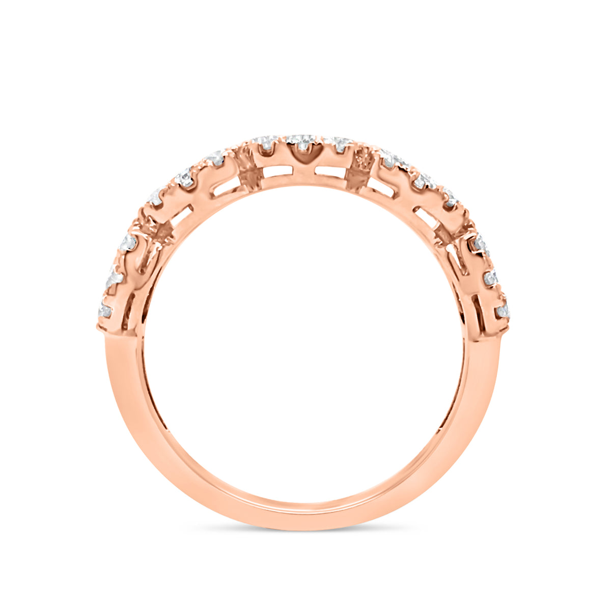 Square-Shaped Diamond Wedding Band  -18k gold weighing 3.47 grams  -40 round diamonds weighing .87 carats  -5 round diamonds weighing .55 carats