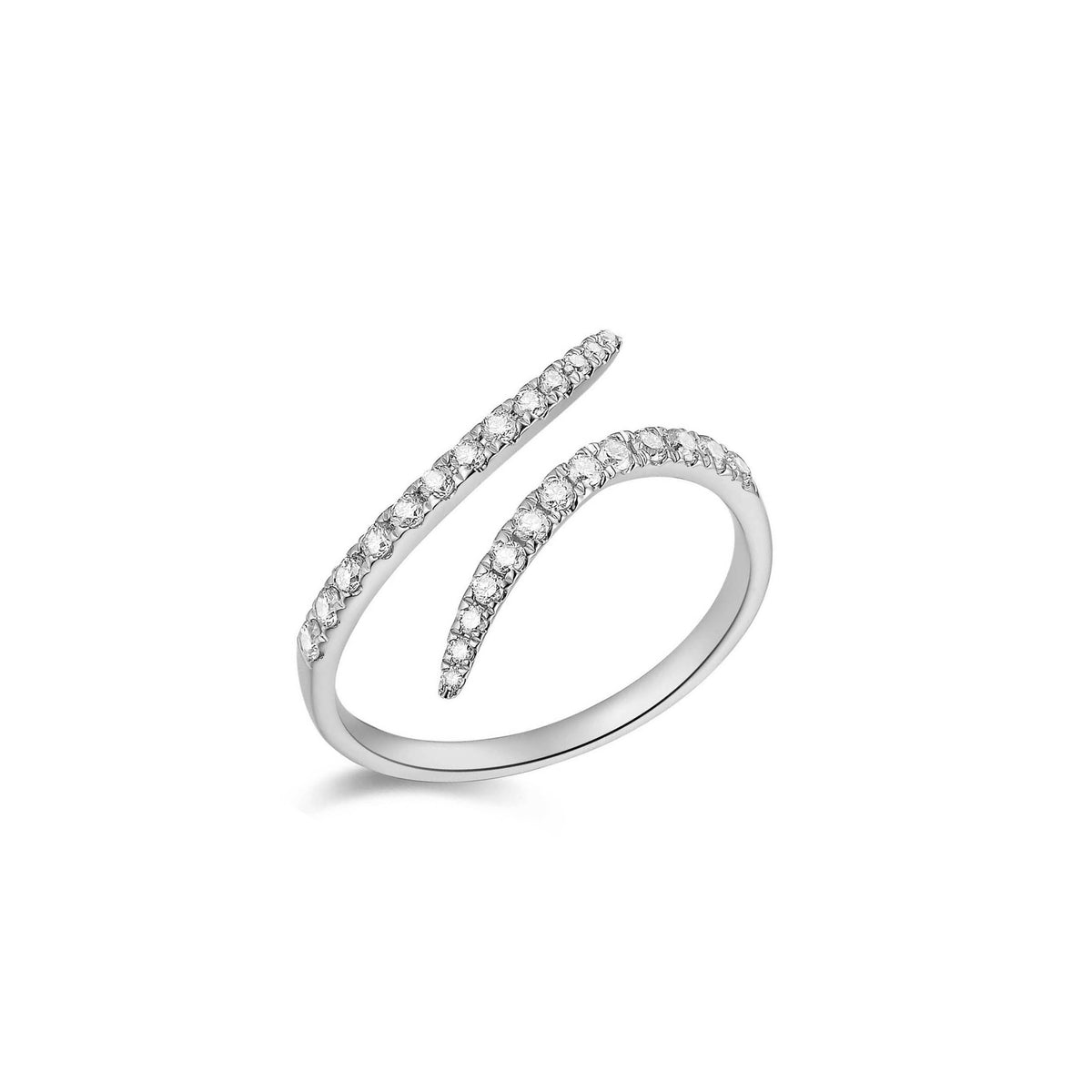 Petite Diamond Swirl Fashion Ring  -14k gold weighing 2.01 grams  -26 round diamonds weighing .36 carats