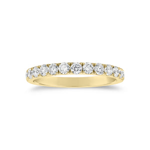 Simple Four Prong-Set Diamond Band  -18k gold weighing 2.52 grams  -26 round diamonds weighing 1.26 carats
