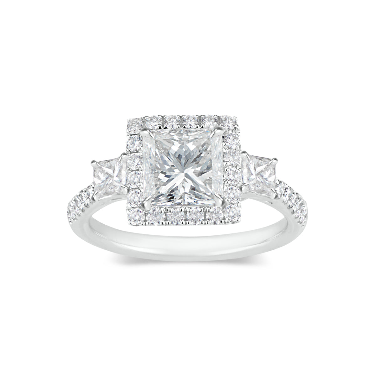 Three-Stone Princess-Cut Diamond Engagement Ring