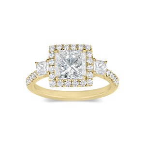 Three-Stone Princess-Cut Diamond Engagement Ring