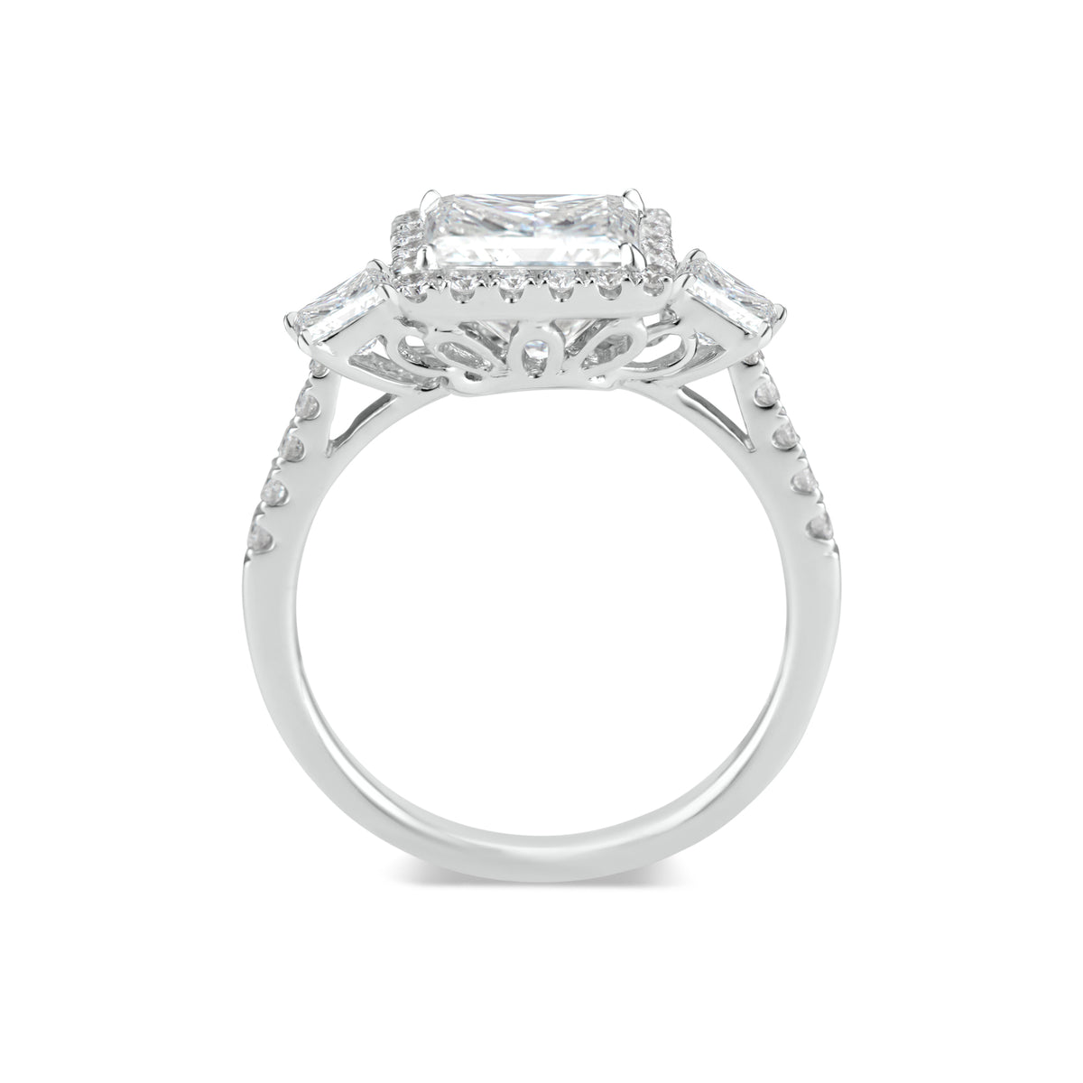 Three-Stone Princess-Cut Diamond Engagement Ring