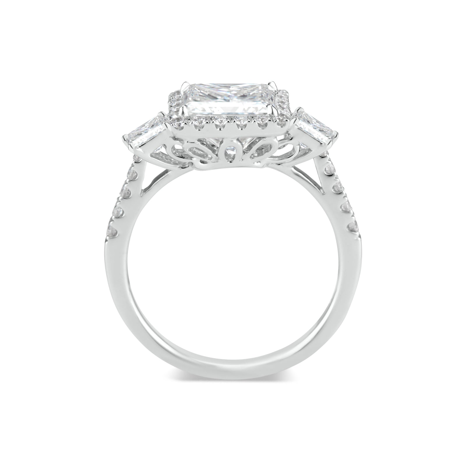 Three-Stone Princess-Cut Diamond Engagement Ring