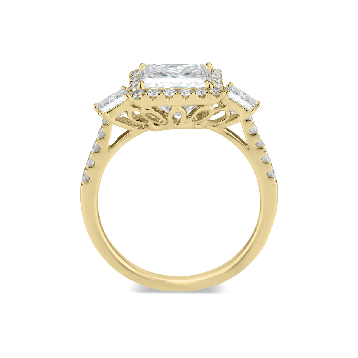Three-Stone Princess-Cut Diamond Engagement Ring