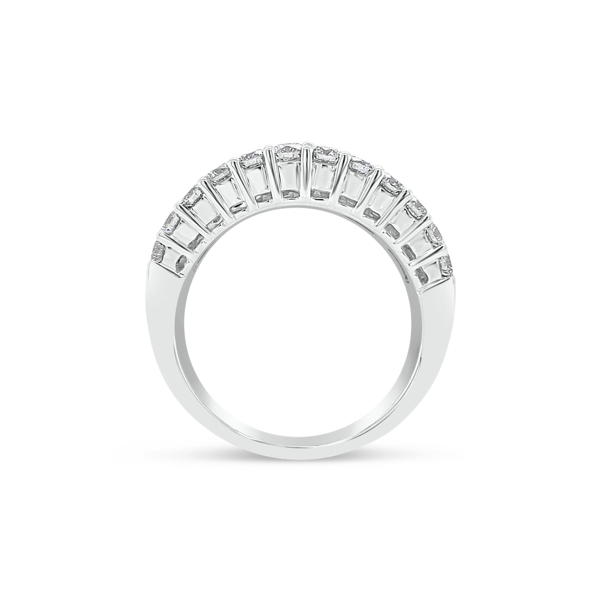 Baguette & Round Diamond Wedding Band   -18K gold weighing 9.73 grams   -15 slim baguettes totaling 1.52 carats   -24 round diamonds totaling 1.31 carats