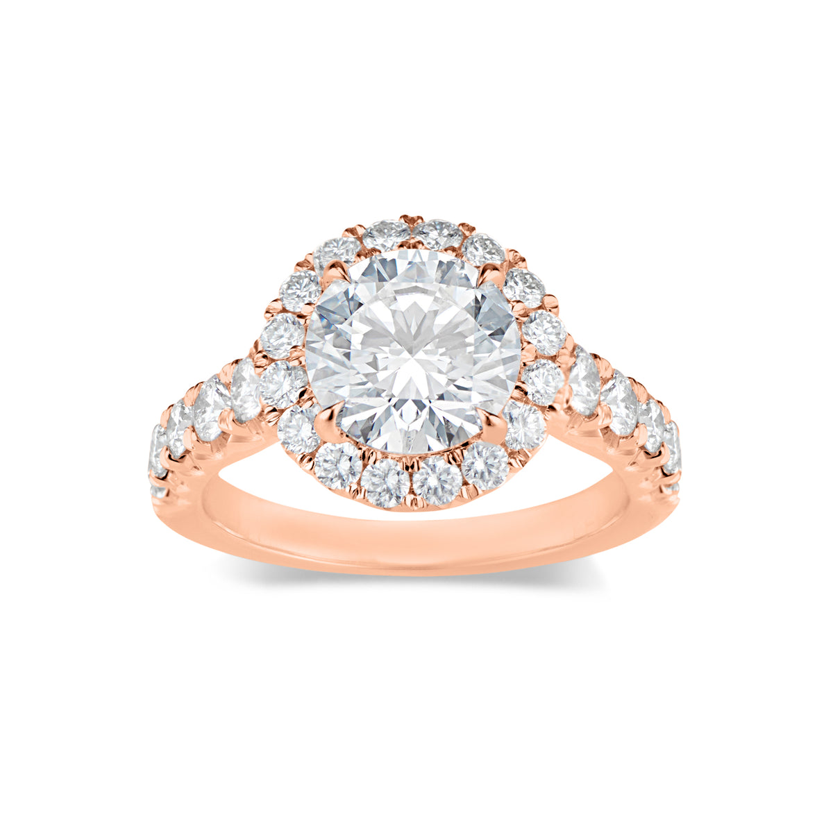 Round Diamond Halo Engagement Ring  -18K weighting 5.30 GR  - 46 round diamonds totaling 1.22 carats
