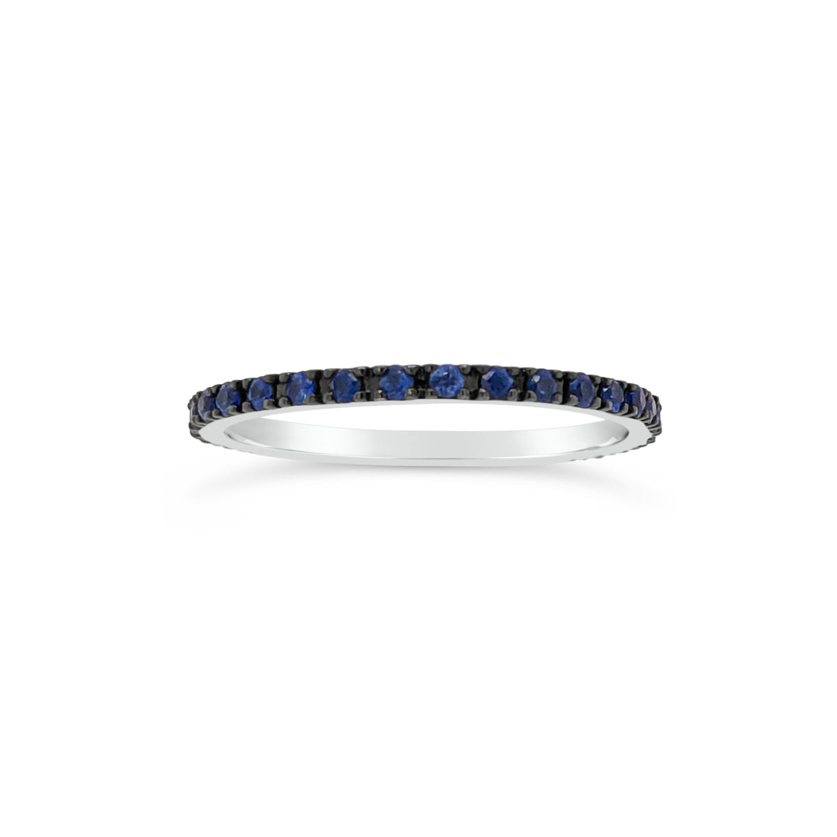 Simple Sapphire Eternity Band -14k gold weighing 1.06 grams  -31 blue sapphires weighing .43 carats