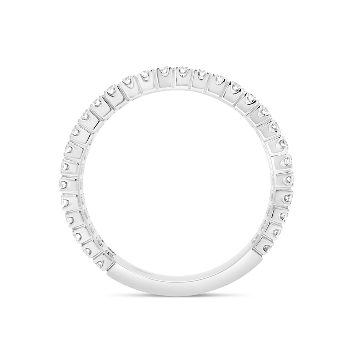 Double-Row Diamond Wedding Band -18k white gold weighing 3.37 grams -58 round diamonds weighing .92 carats