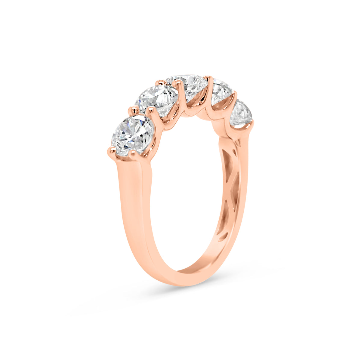 5 Stone Diamond Anniversary Ring  -18k gold weighing 3.22 grams  -5 round diamonds weighing 2.37 carats F Color SI1-SI2 in Clarity