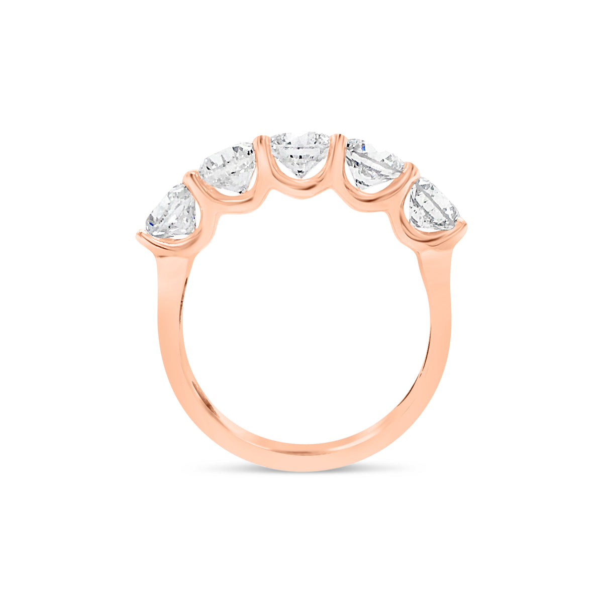 5 Stone Diamond Anniversary Ring  -18k gold weighing 3.22 grams  -5 round diamonds weighing 2.37 carats F Color SI1-SI2 in Clarity