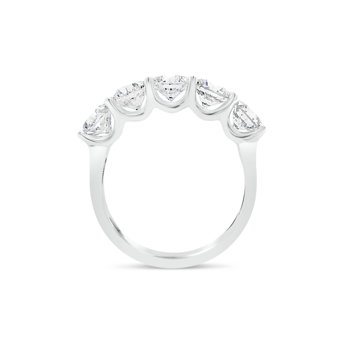 5 Stone Diamond Anniversary Ring  -18k gold weighing 3.22 grams  -5 round diamonds weighing 2.37 carats F Color SI1-SI2 in Clarity