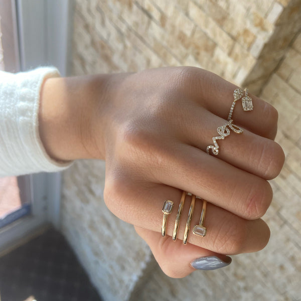 Diamond Shapes Wrap Pinky Ring Nuha Jewelers