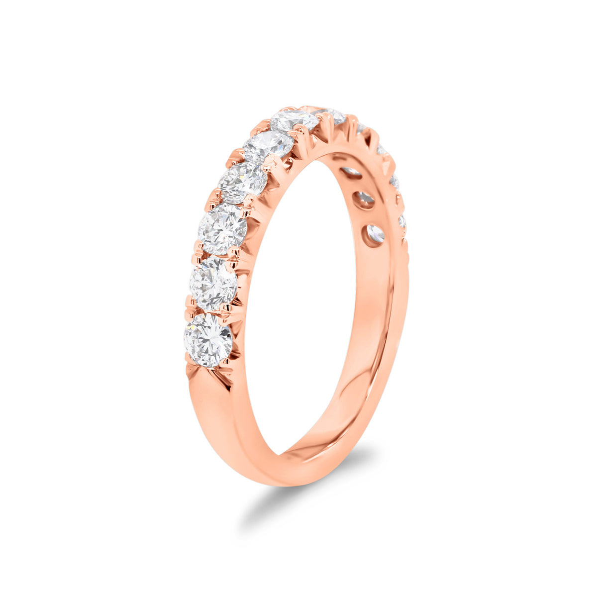 1 ct Diamond Wedding Band  - 18K gold weighing 3.33 grams  - 11 round diamonds totaling 1.0 carat