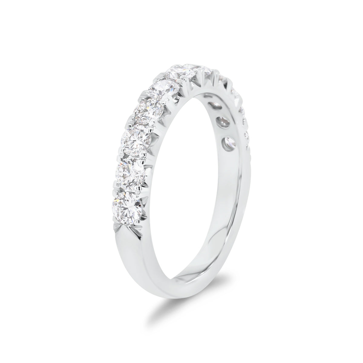 1 ct Diamond Wedding Band  - 18K gold weighing 3.33 grams  - 11 round diamonds totaling 1.0 carat