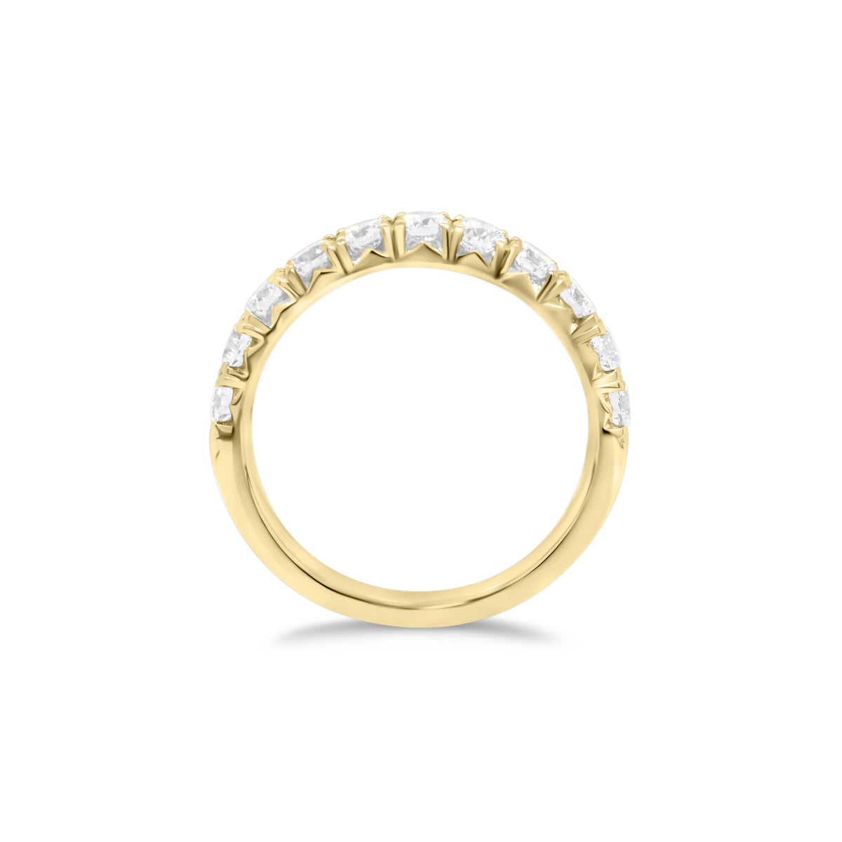 1 ct Diamond Wedding Band  - 18K gold weighing 3.33 grams  - 11 round diamonds totaling 1.0 carat